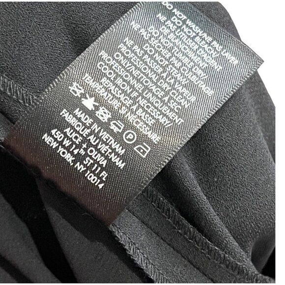 Alice Olivia Cara Jumpsuit 0 Black Cutout Crepe Pleated Sleeveless Wide Leg Fall - Picture 11 of 16